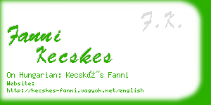 fanni kecskes business card